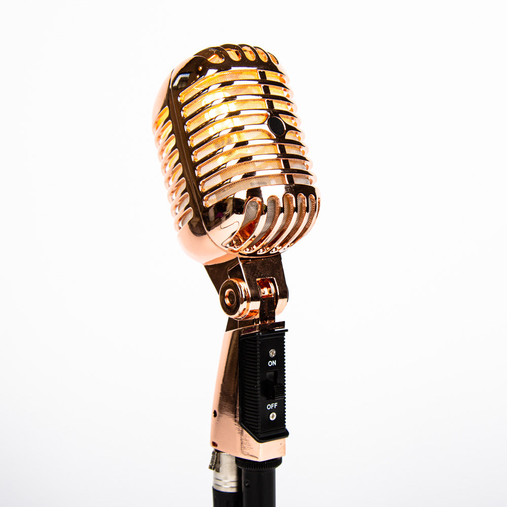 Retro Microphone Lamp - Rose Gold - Microphone Mania