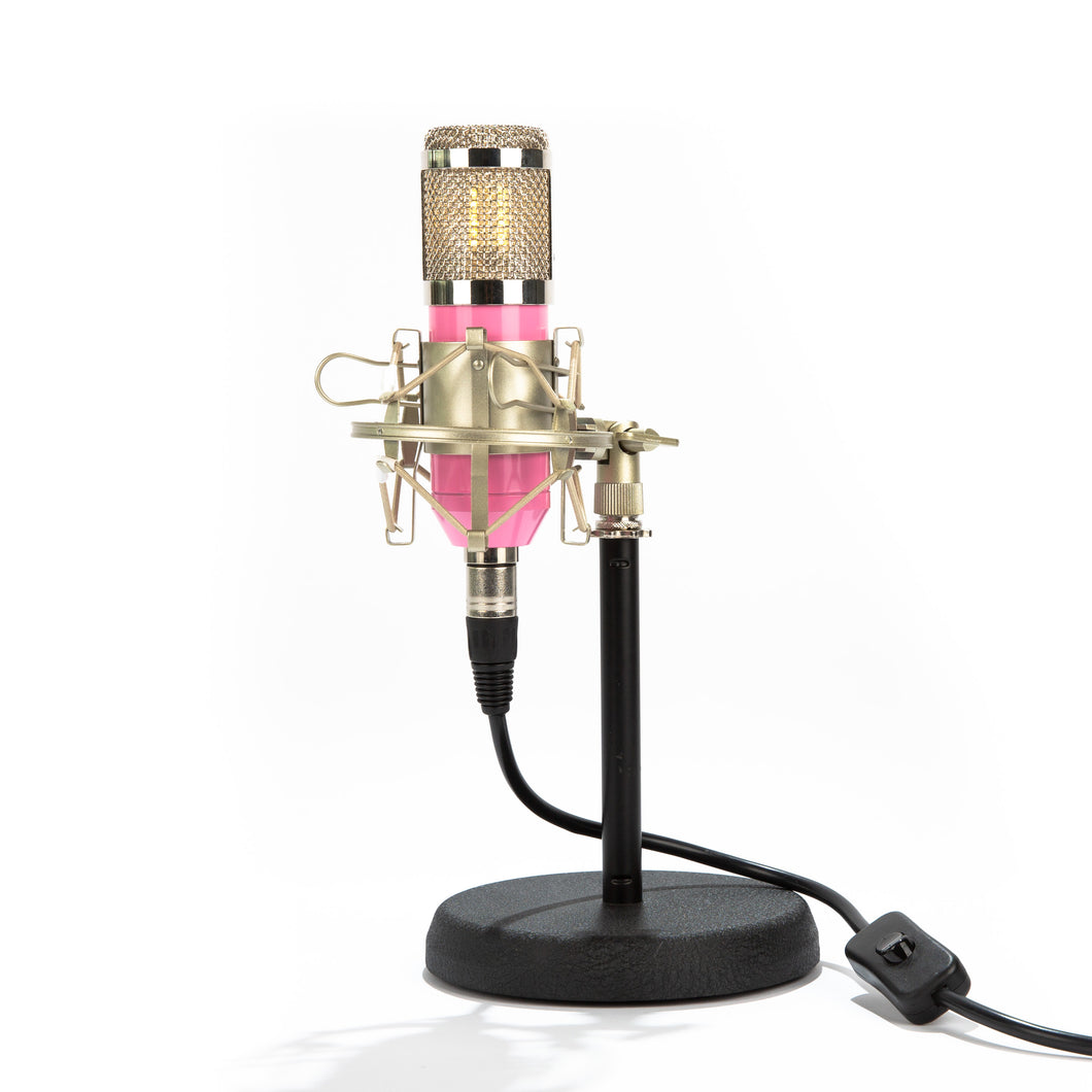 Studio Microphone Desk Lamp - Flamingo Pink - Microphone Mania