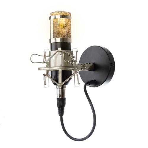 Studio Microphone Wall Lamp - Black - Microphone Mania