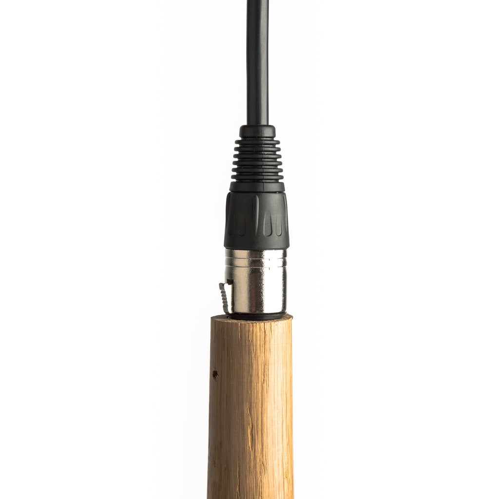 Hanging Wooden Microphone Lamp - Silver - Microphone Mania